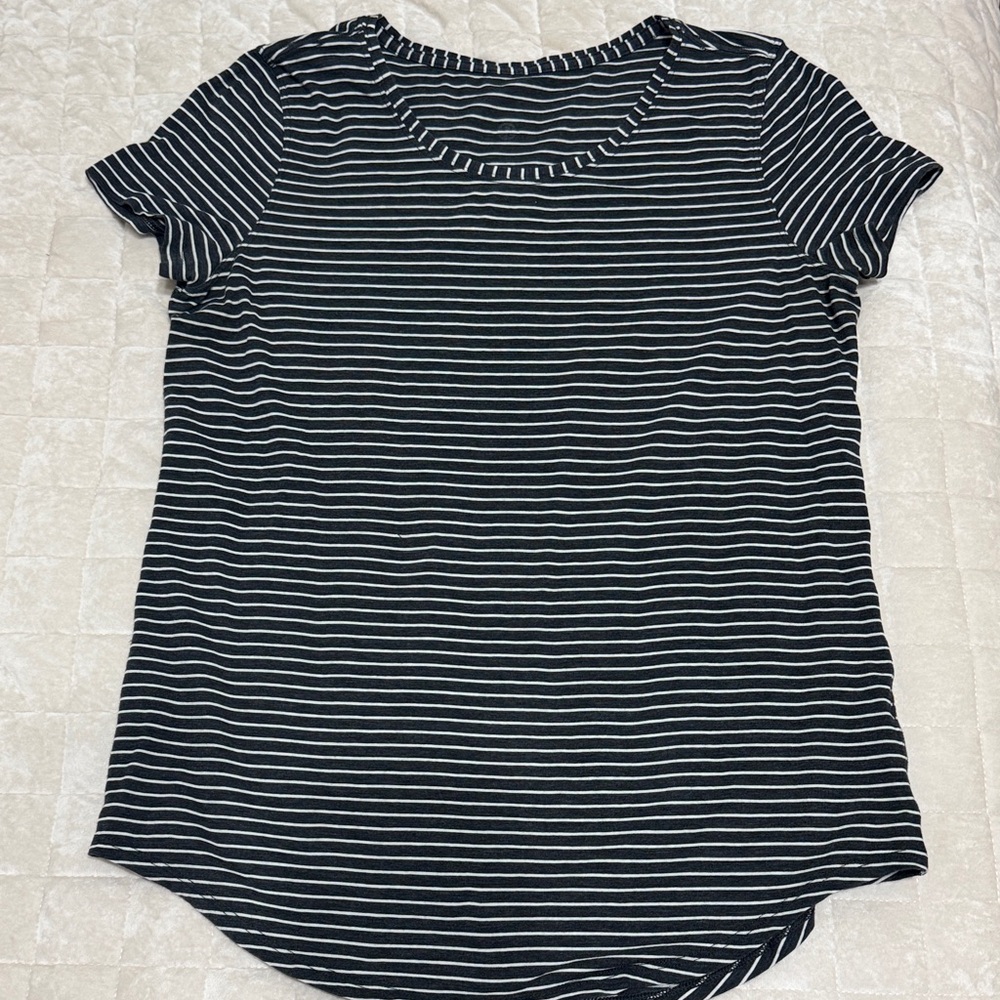 Lululemon Black and White Striped Women's Top